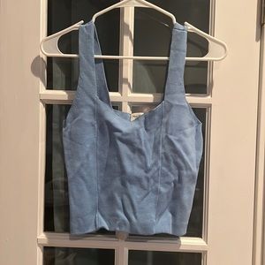 Blue crop top from Abercrombie.